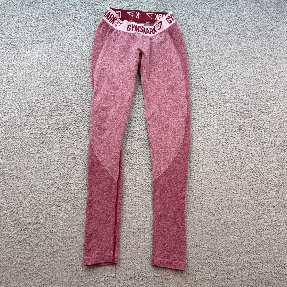 Gymshark Flex Leggings Womens Small Burgundy Pink Marl Seamless Activewear Gym